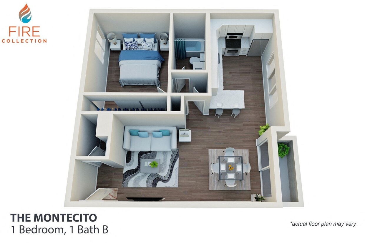 Floor Plan - One Bedroom, One Bath