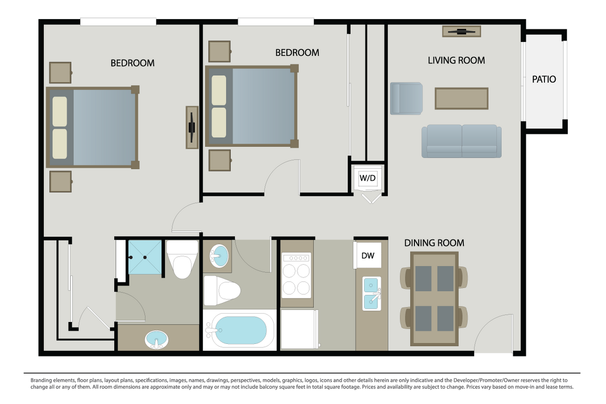 Floor Plan - C3 - 2 Bed 2 Bath