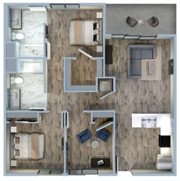 Floor Plan - 3Bed/2Bath-3A