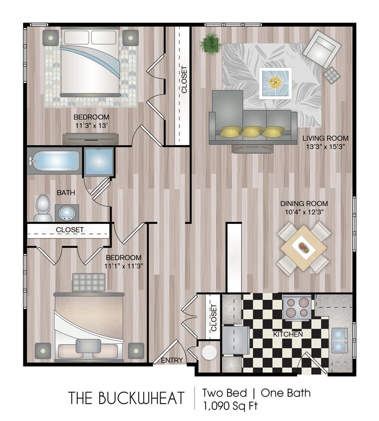 1090 sq ft - The Buckwheat Renovated (Garden)