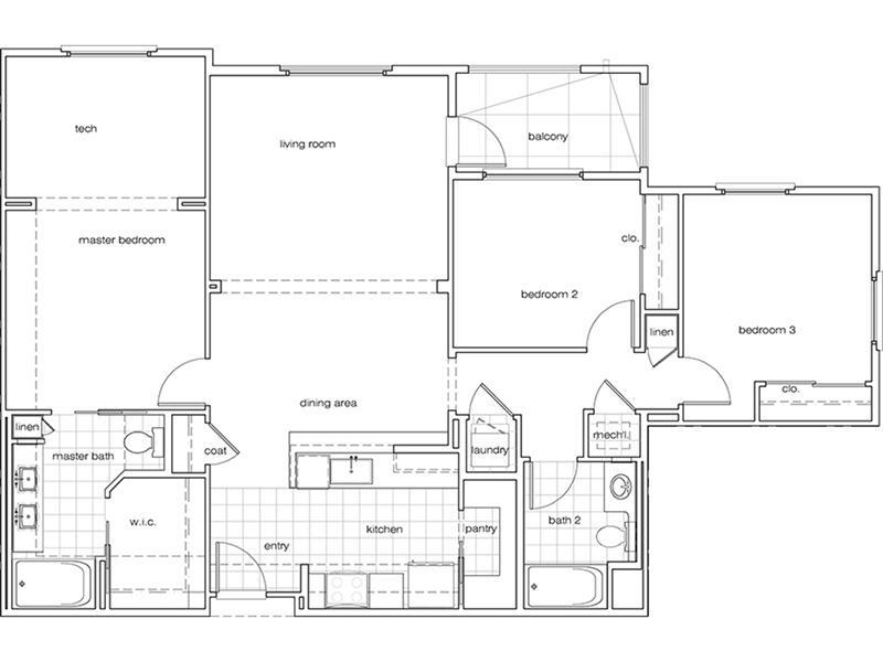 Floor Plan - 3Bedroom2BathroomB