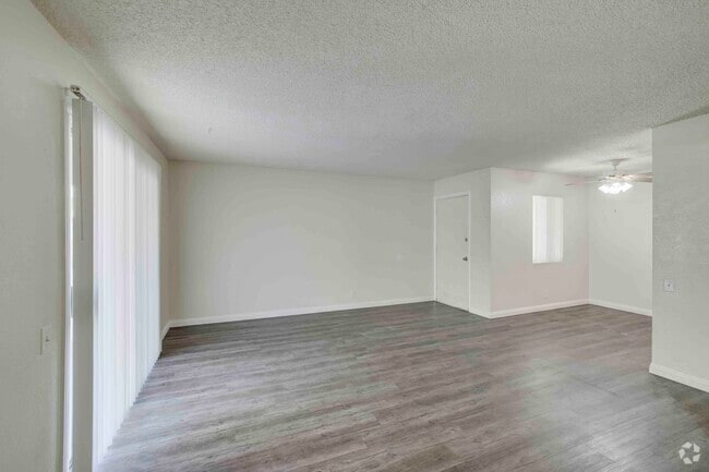 2BR, 1BA - 845SF - Living Room and Dining Room - Casa Del Cielo Apartments