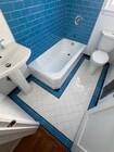 Designer tile floor in the bathroom - 554 E Cypress Ave Apartment Unit B