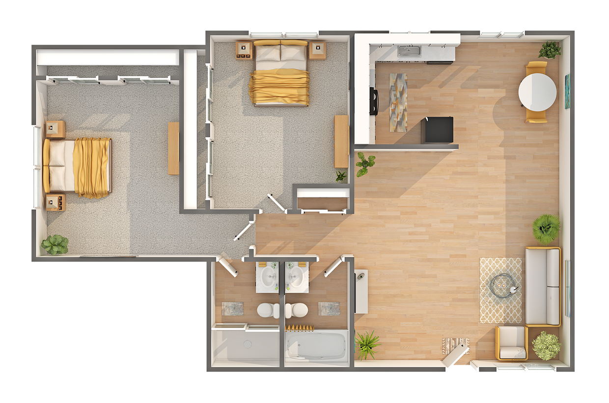 Meadow | 2-Bedroom Floorplan - Meadow