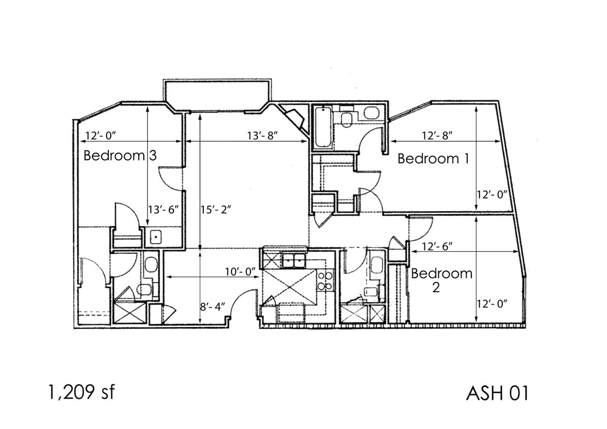 Floor Plan - 3BR 3BA - FLOOR PLAN B - 10930 ASHTON