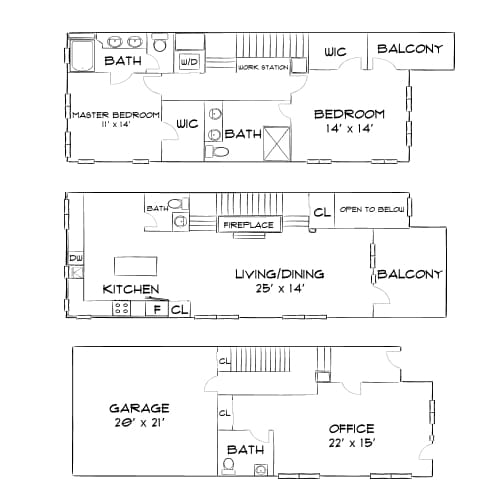 Floor Plan - Design 2A25 Live/Work