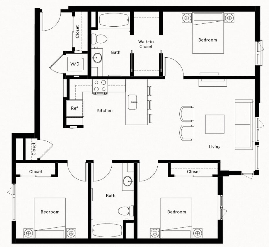 Floor Plan - 3 Bed/2 Bath-A2