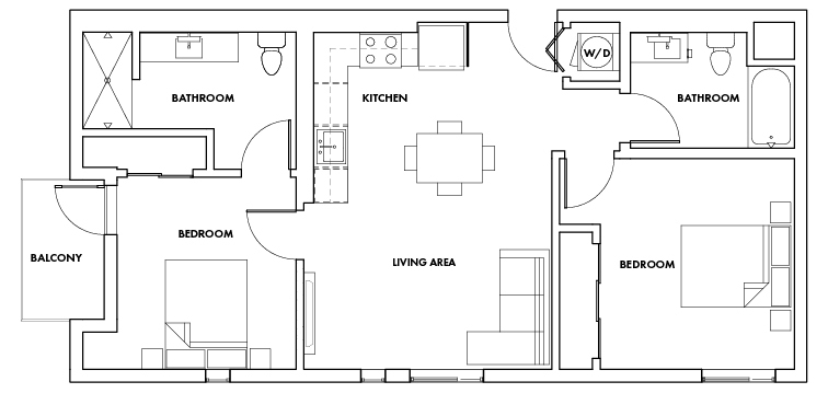 Floor Plan - 2 Bedroom C Fedora