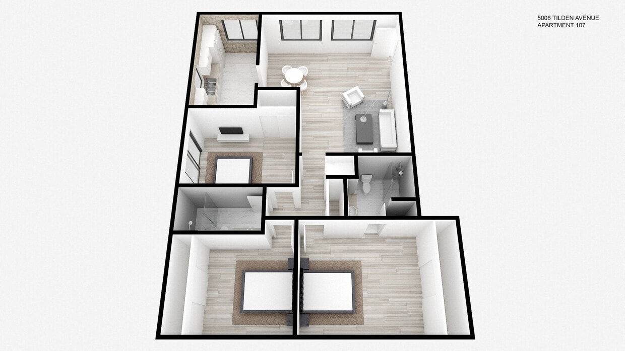 Floor Plan - Three Bed ~ Two Bath