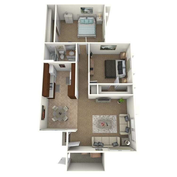 Floor Plan - 2 Bedroom/1 Bathroom