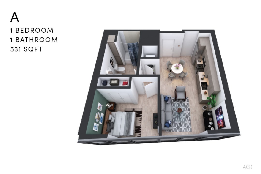 Floor Plan - A 1 Bedroom