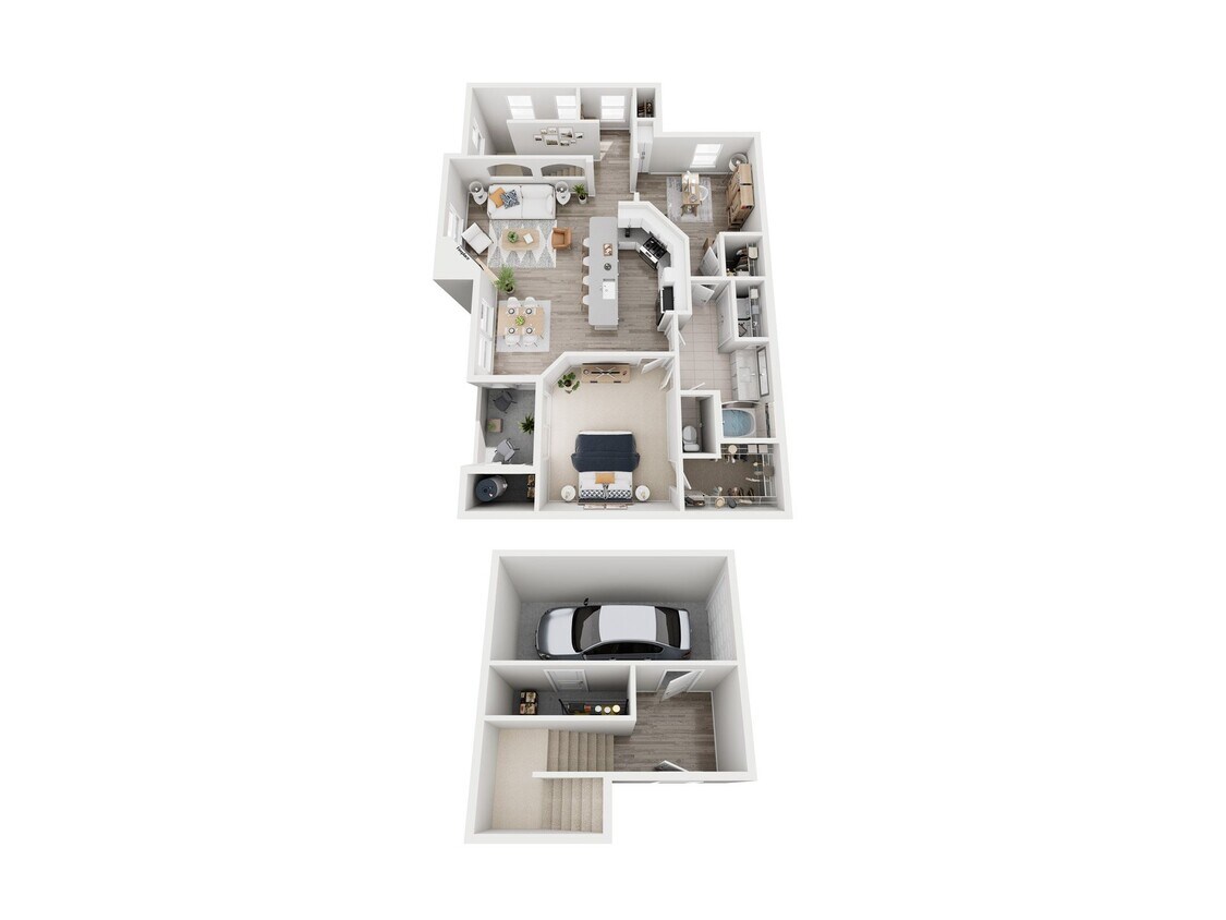Floor Plan - 1 Bed 1 Bath + Den  