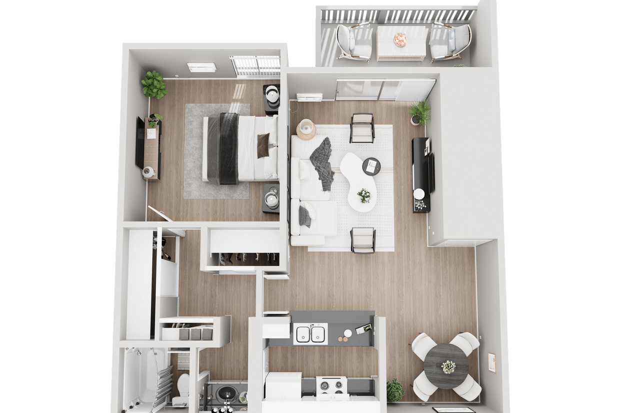 Floor Plan - 1 Bedroom Renovated