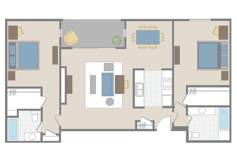 Floor Plan - Premier 1BR - 1BA
