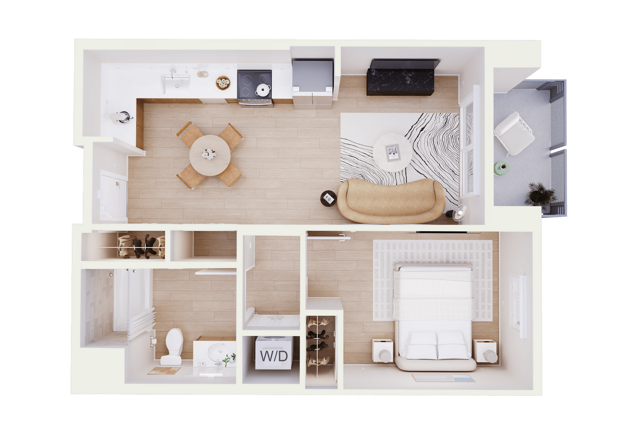 Floor Plan - 1 Bedroom D