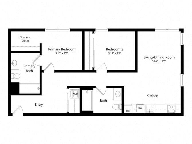 Floor Plan - 2BR-B