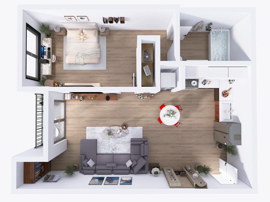 Floor Plan - 1Bed + 1Bath