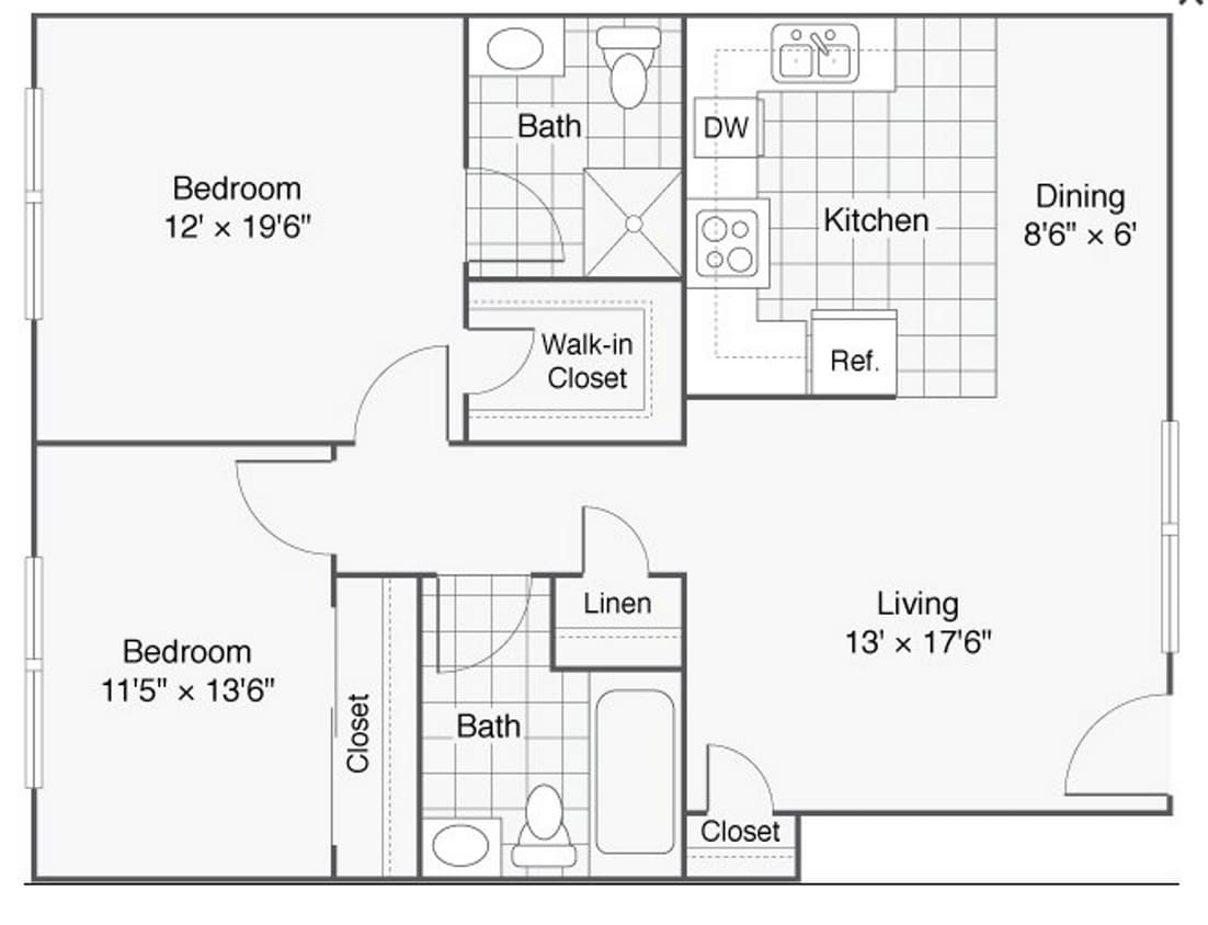 Floor Plan - 2+2 Downstairs