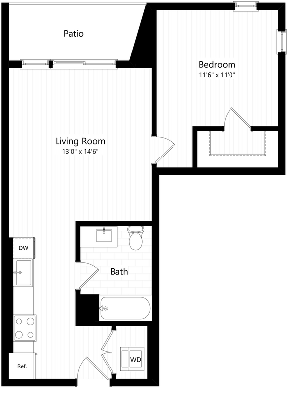 Floor Plan - C - 1x1