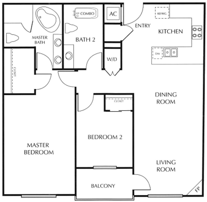 Floor Plan - 2x2F-1197