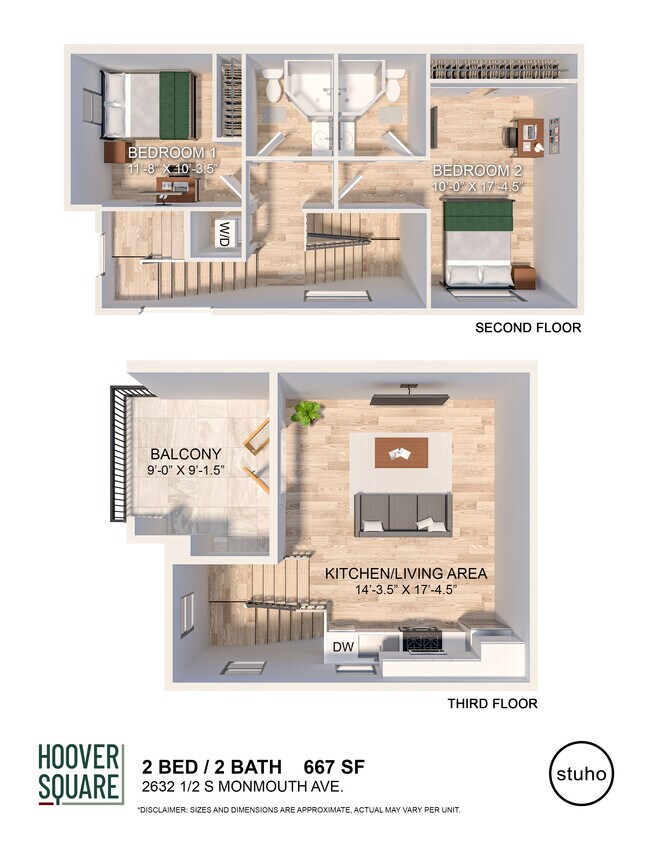 Floor Plan - Two Bedroom - The Villas