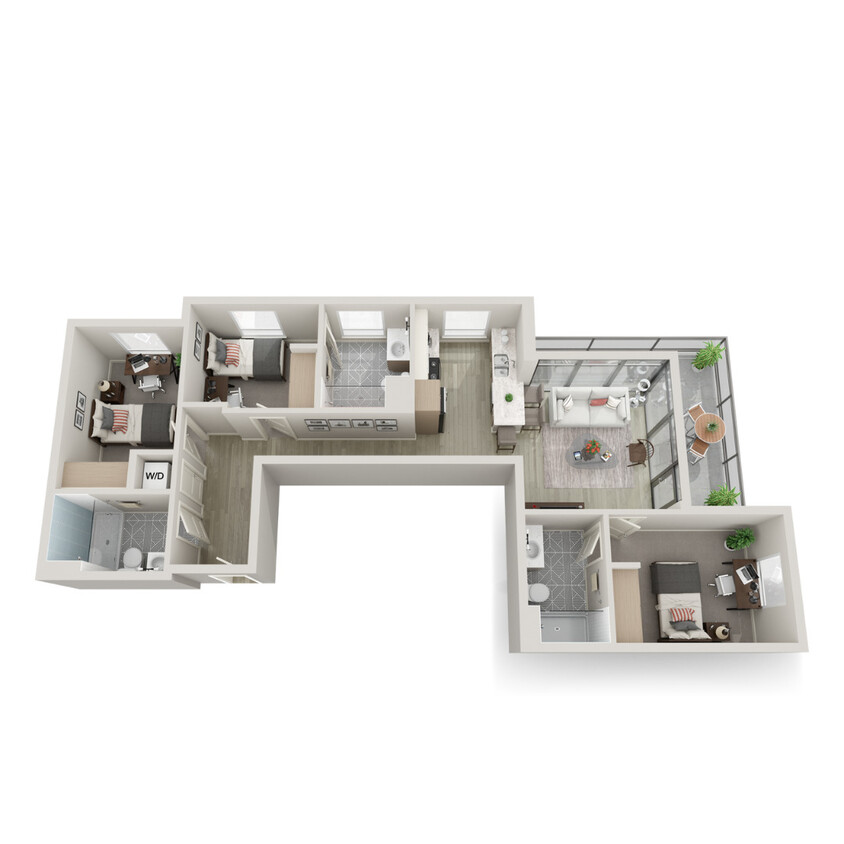Floor Plan - 3 Bed 3 Bath E