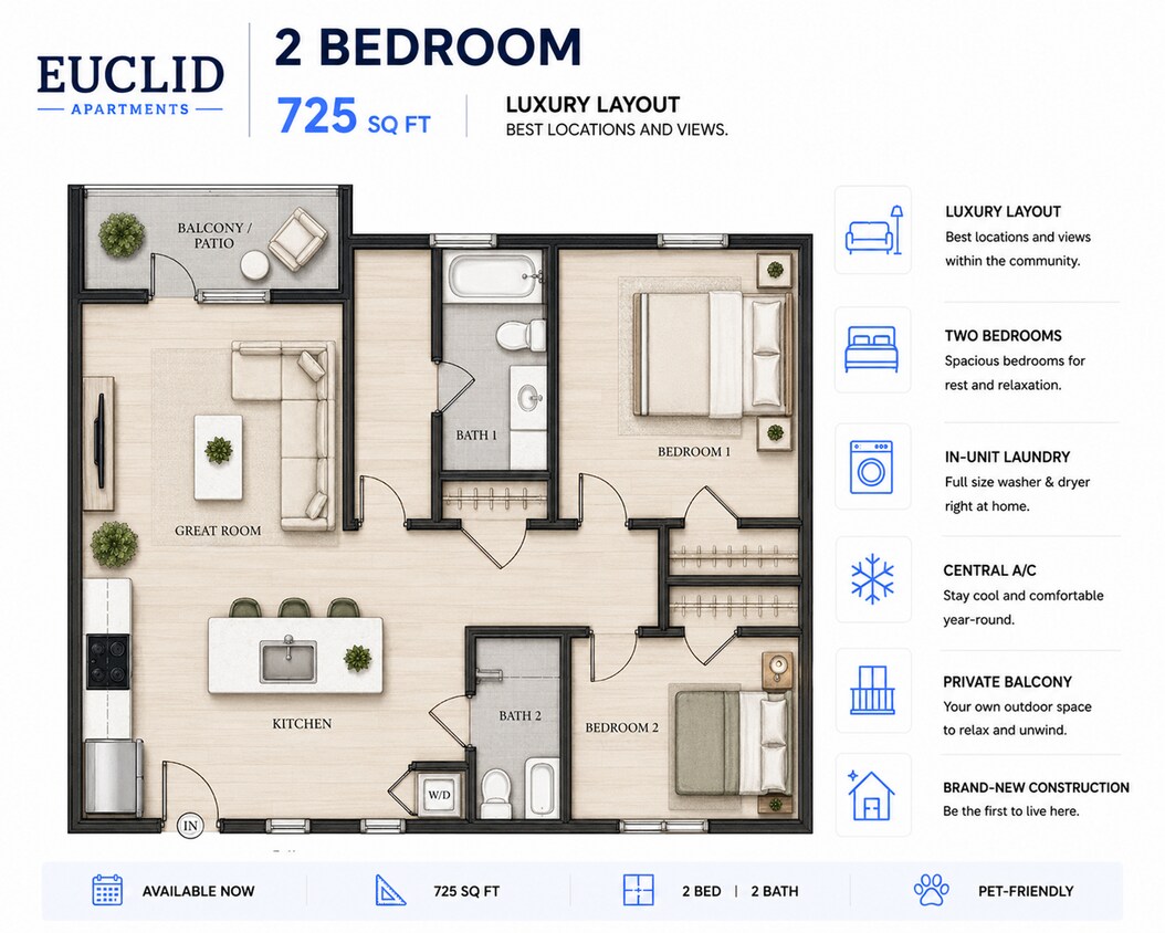Floor Plan - Luxury 2-bedroom 