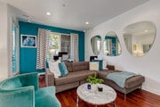 Living Room with Mounted Mirrors - 5831 Seawalk Dr
