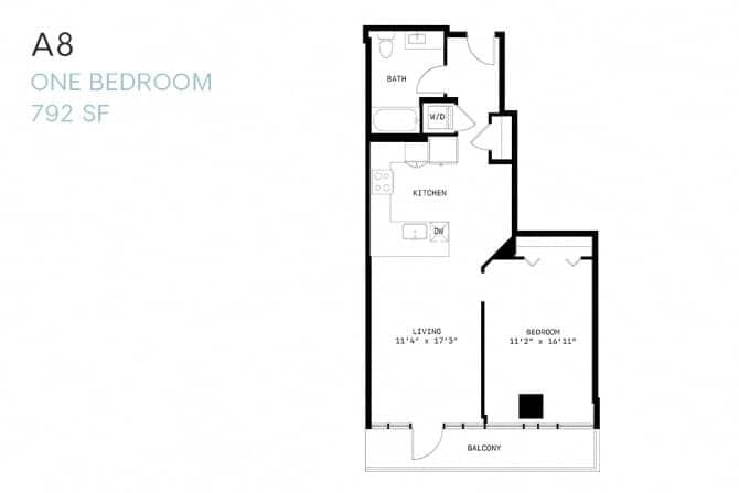 Floor Plan - One Bedroom A8