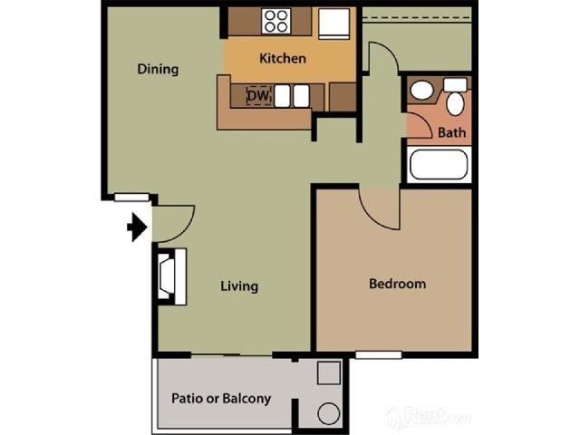 Floor Plan - One Bedroom
