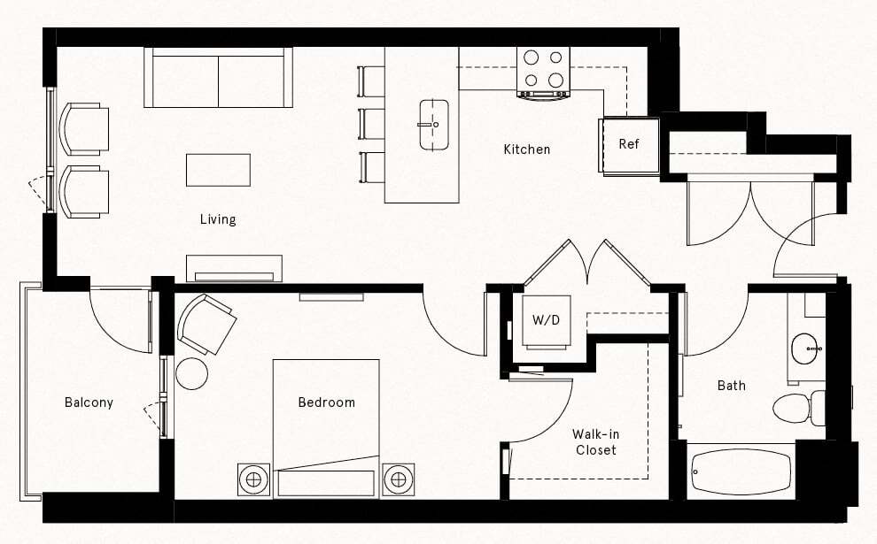 Floor Plan - 1 Bed/1 Bath-C4