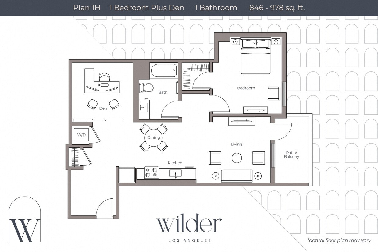 Floor Plan - 1 Bedroom Plus Den A