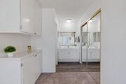 Upper level ensuite bathroom entrance in a one bedroom apartment in a townhome apartment at the Arbor in Studio City, CA - The Arbor