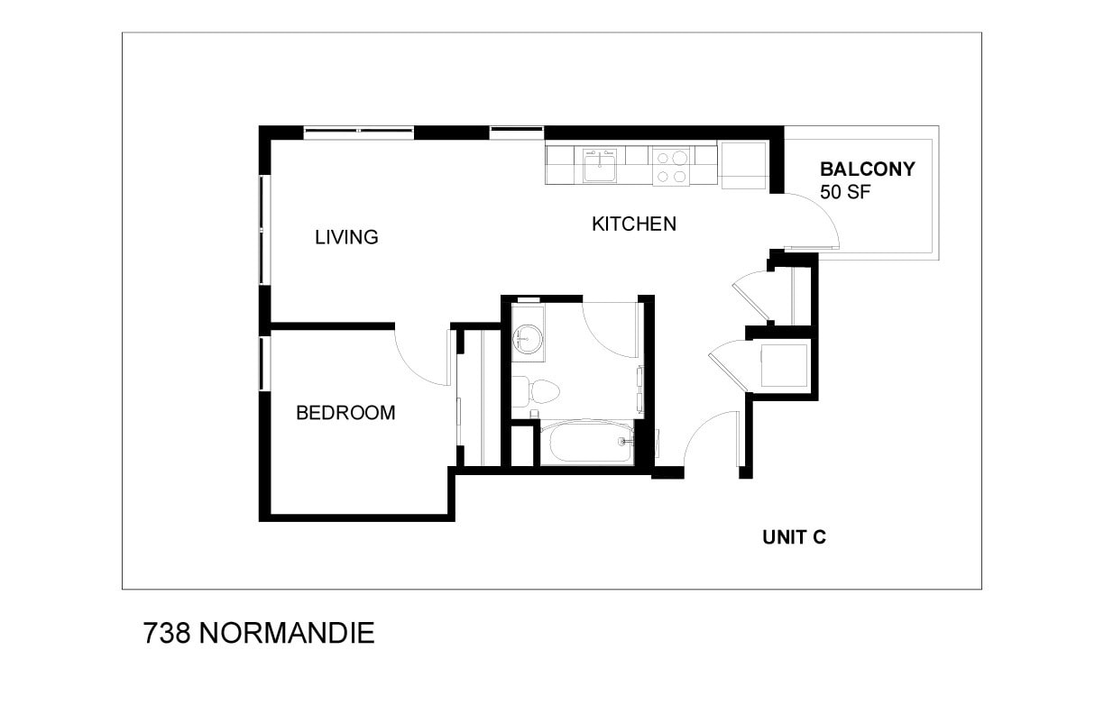 Floor Plan - 1 Bedroom - C
