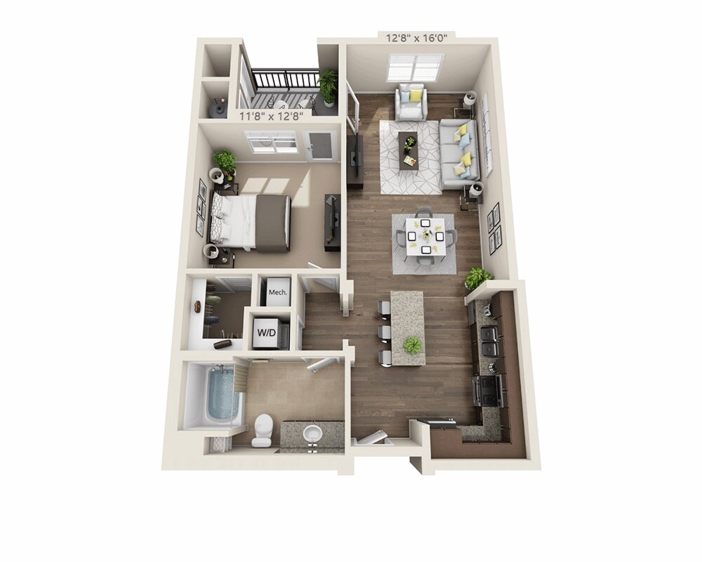 Floor Plan - One Bedroom A1F
