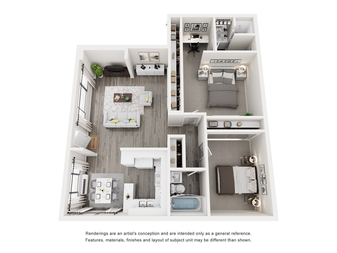 Floor Plan - 2BD, 2BTH B