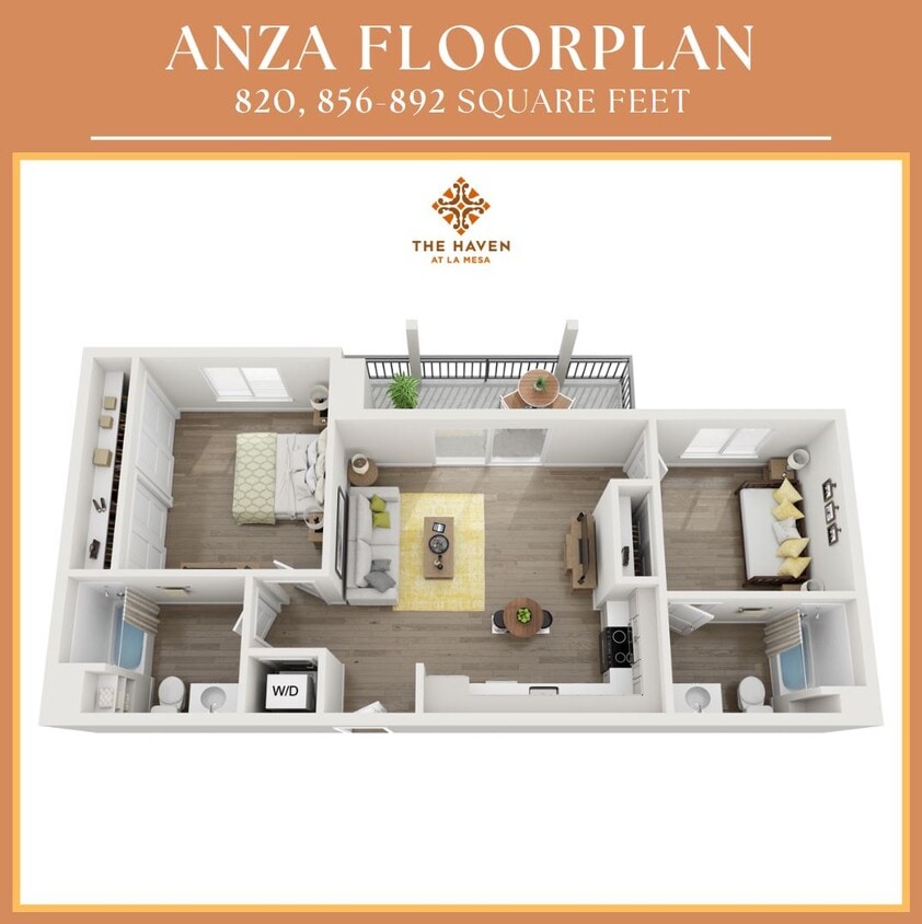 Floor Plan - Anza - 2x2