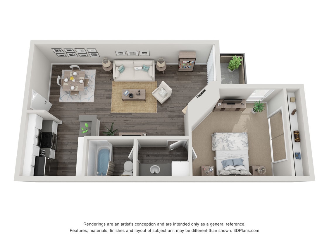 Floor Plan - One Bedroom-Tower 1 & 2