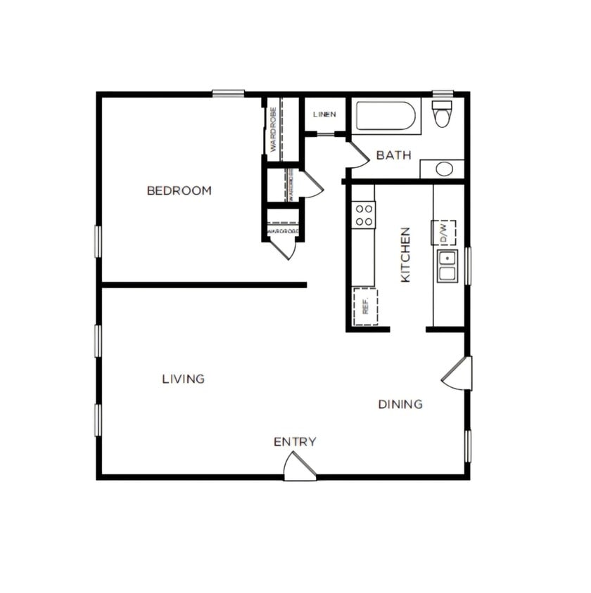 Floor Plan - 1x1 - Platinum