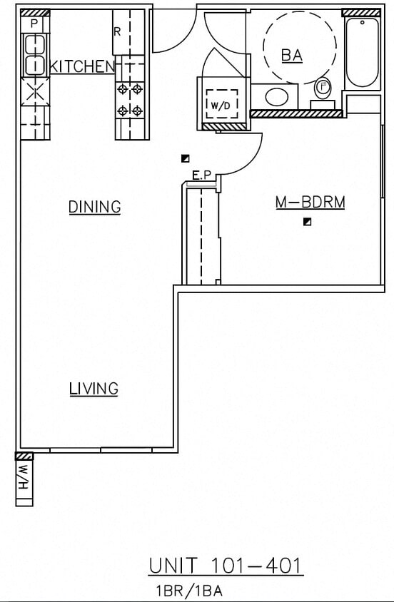 Floor Plan - 1 Bedroom 1 Bathroom