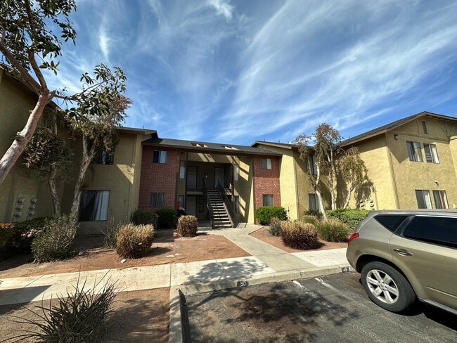 Asigned parking in front of Riverdale Apartment Homes in Hemet, California. - Riverdale Apartments
