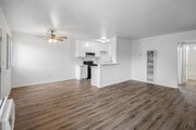 1BR, 1BA - 788SF - Living Room and Dining Room - Los Arcos Apartments