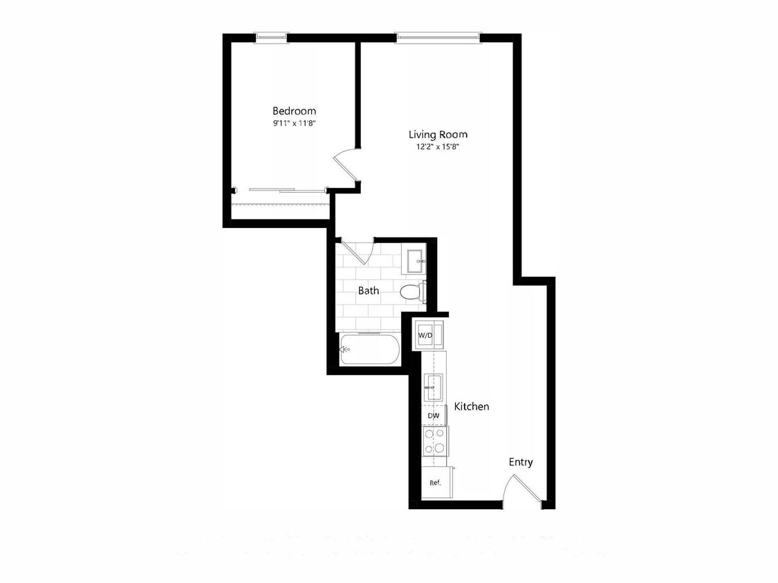 Floor Plan - 1B (1 bedroom)