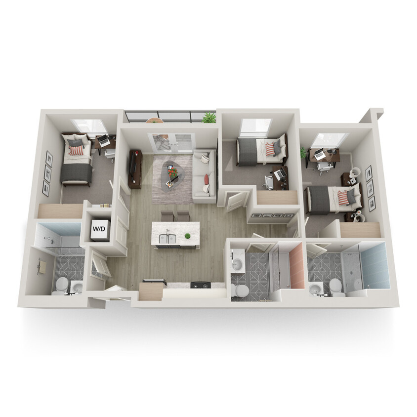 Floor Plan - 3 Bed 3 Bath A