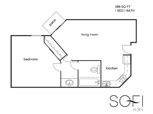 1BR/1BA - 1BDA