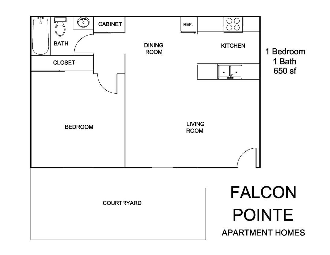 Floor Plan - 1BR/1BA