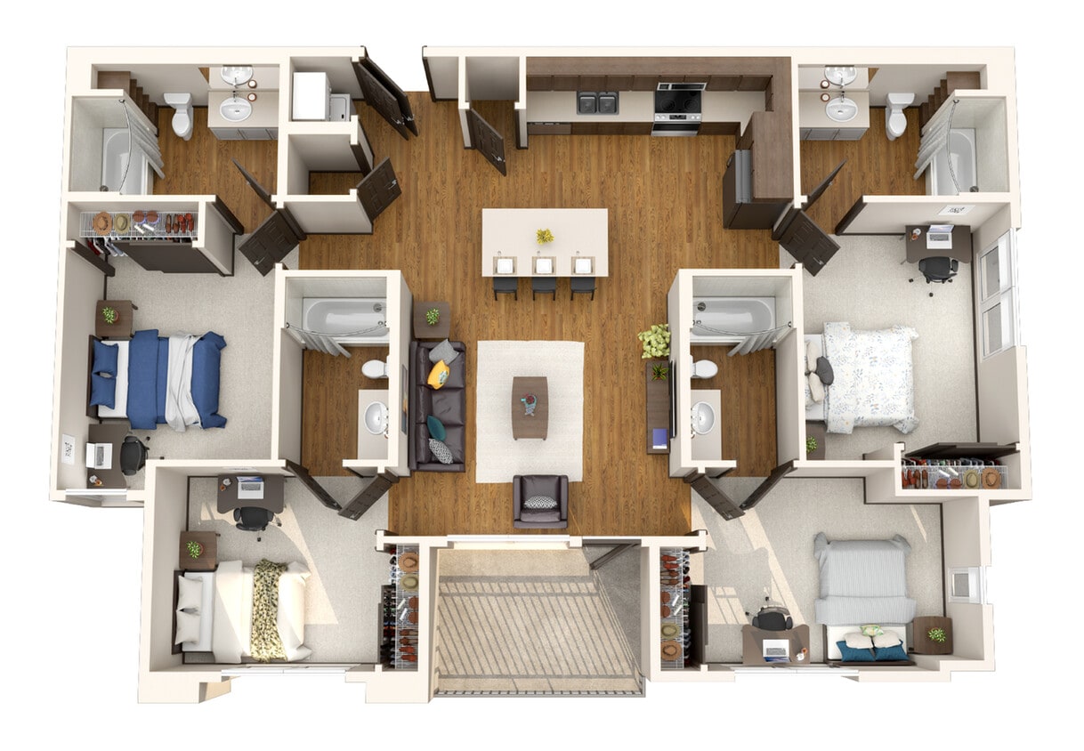 Highlander-3DFloorPlan-4x4-Premium - 4x4 Premium