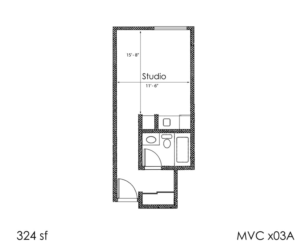 Floor Plan - BACHELOR 1BA - FLOOR PLAN B - 1400 MIDVALE