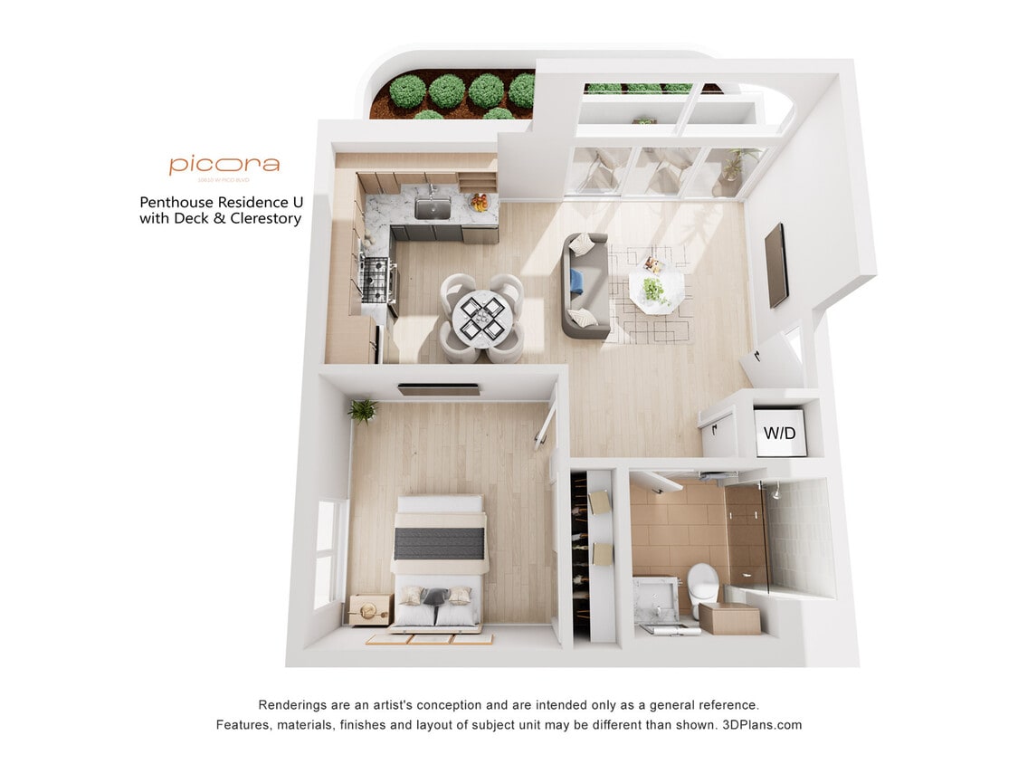 Pico_1Bed_503 - Penthouse Residence U with Deck & Clerestory