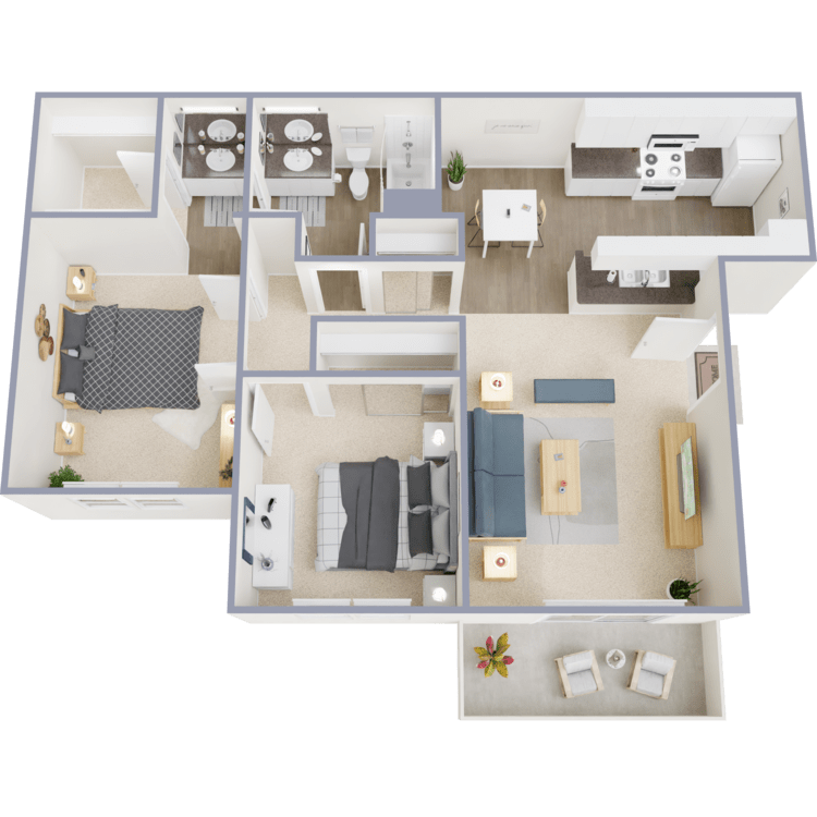 2B_963_Overhead_16809.png - Park City - 2 Bed 1 Bath
